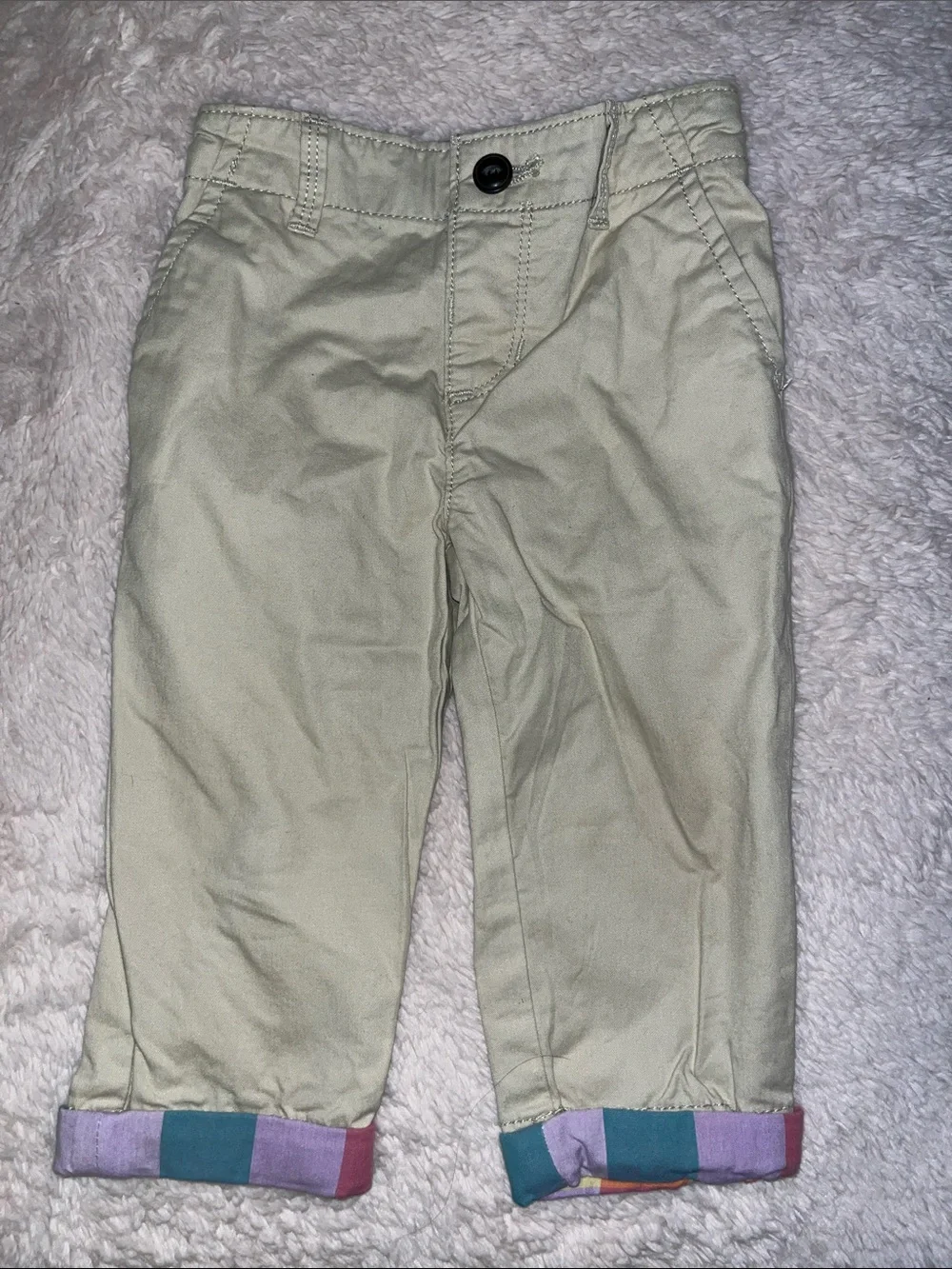 GAP Cream Chinos with Color-Block Cuffs